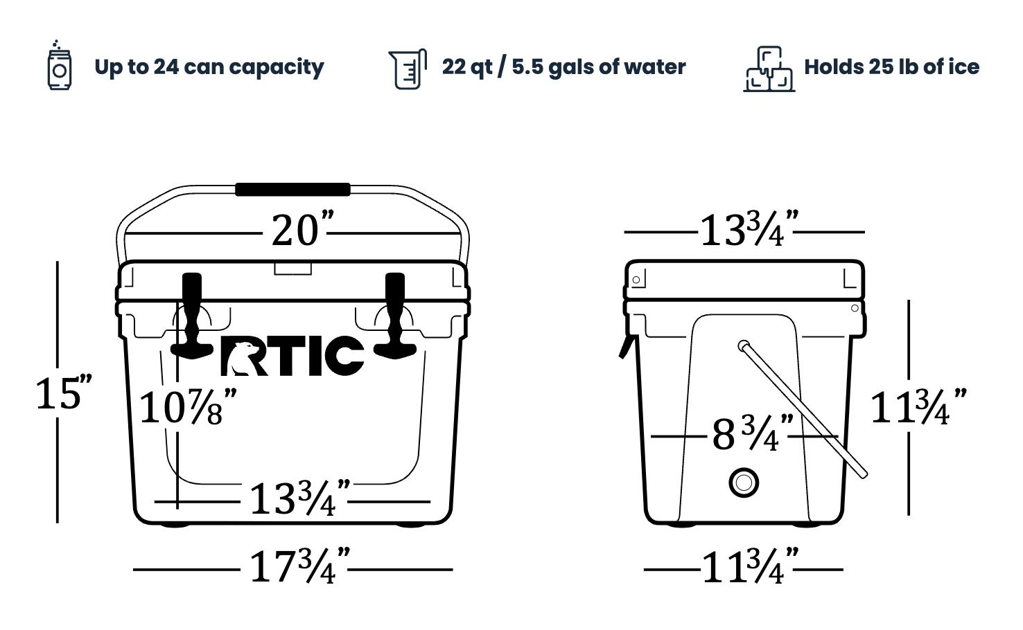 AUCTION RTIC 20 Quart Hard Cooler, Blue 5 Points Music 5 Points Music